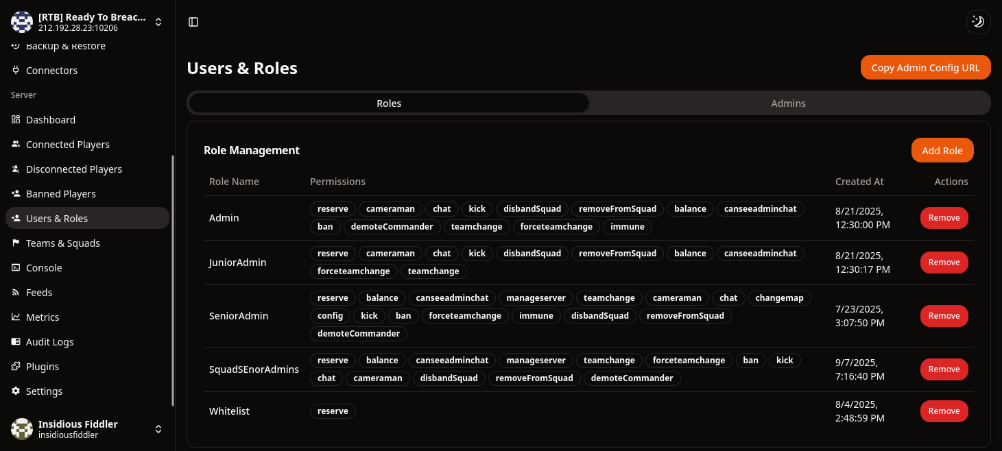 Server - User & Roles